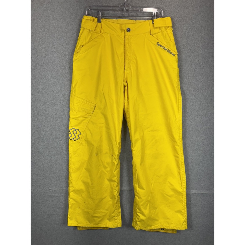 Special Blend Pants Mens Small Yellow Relaxed Fit Snowboard Ski Cargo Waterproof